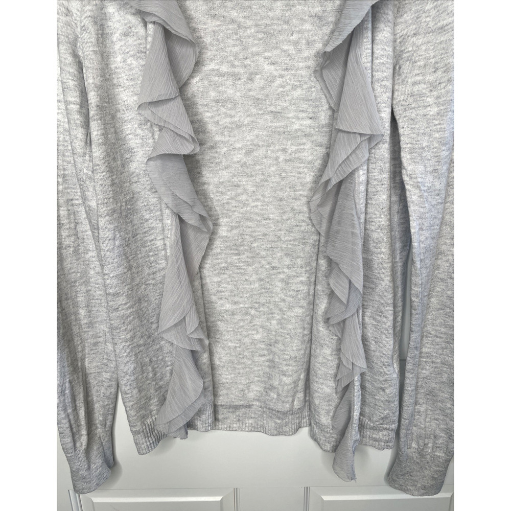 Hollister Y2K Women's Ruffle Open Front Cardigan Sweater Sz L 90s Preppy Girly - Picture 3 of 14
